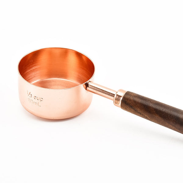 Elegant Vintage Copper Antique Handle Measuring Cup/Spoon Set