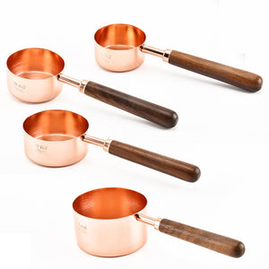 Elegant Vintage Copper Antique Handle Measuring Cup/Spoon Set