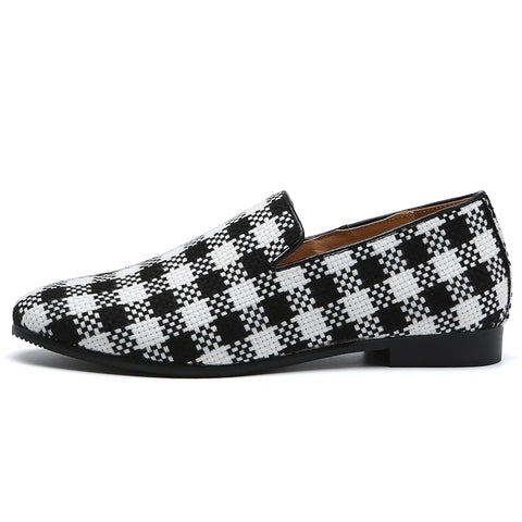 Men's Stylish Gingham Check Slip On Loafers