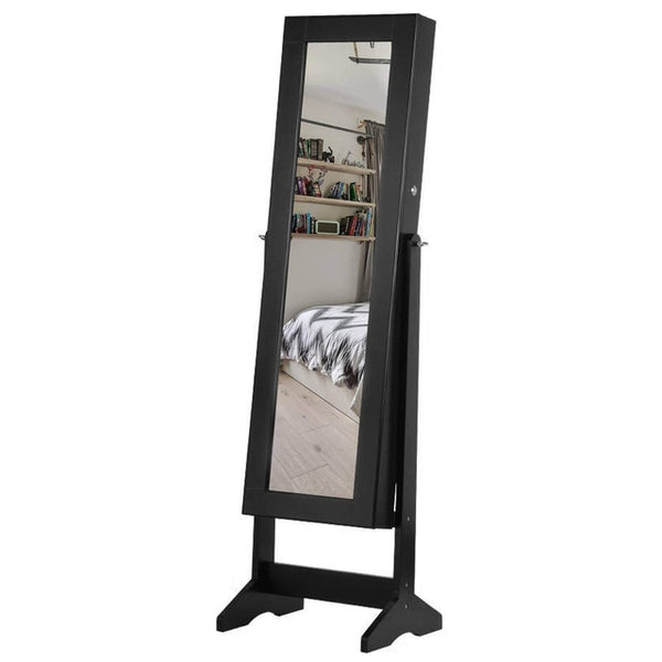 Full Standing Luxury Mirror with Interior Jewelry Cabinets, LED Lighting