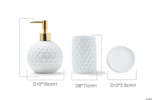 Modern Elegant European Textured Ceramic Bathroom Set