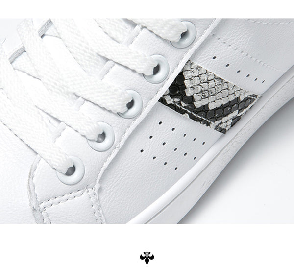 Modern Python Leather Accented Flat Sneaker