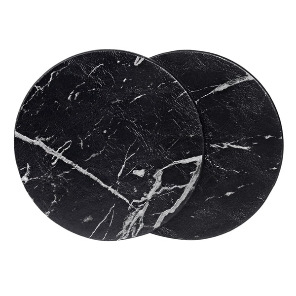 Luxury 6-set Designer Black Marble Leather Table Coasters