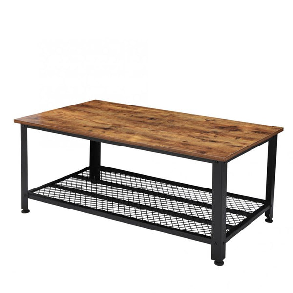 Industrial Vintage Wood Iron Rectangle Coffee Table