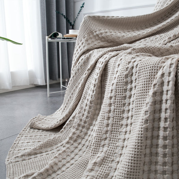 Woven Cable Knit 100% Luxury Cotton Throw Blanket