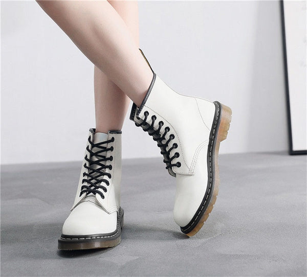 Women's Handmade High Top Leather Platform Designer Boots