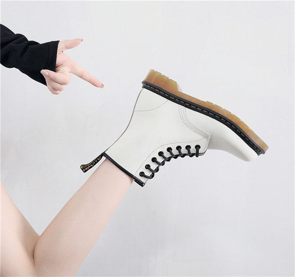 Women's Handmade High Top Leather Platform Designer Boots