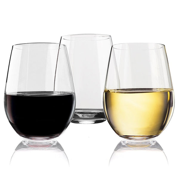 4Pcs Set of Elegant Stemless Shatterproof Wine Glasses