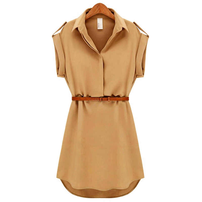 European Wide-Collar Women's Summer Mini Dress