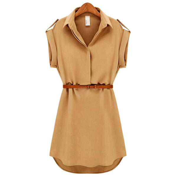 European Wide-Collar Women's Summer Mini Dress