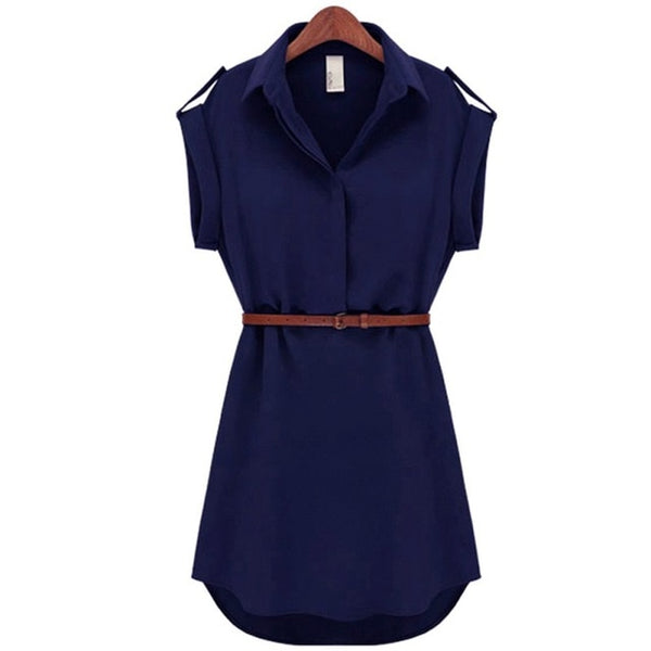 European Wide-Collar Women's Summer Mini Dress