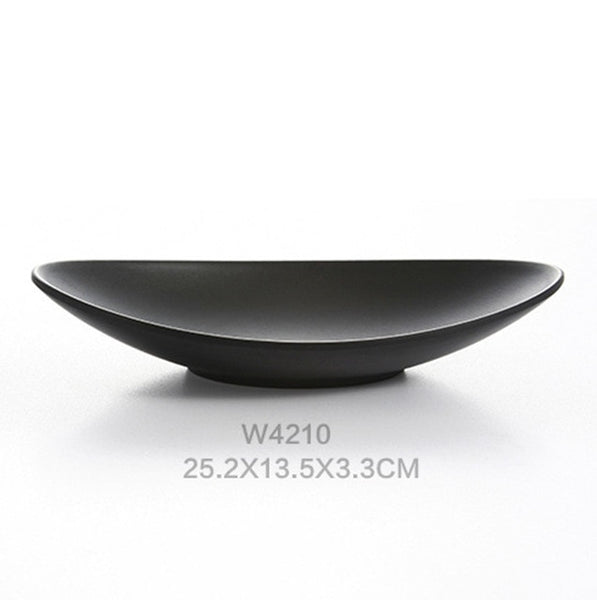 Black Smooth Volcanic Dish Tray