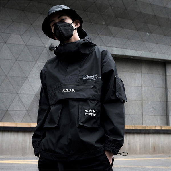 Modern Combat Streetwear Style Hooded Windbreaker Jacket