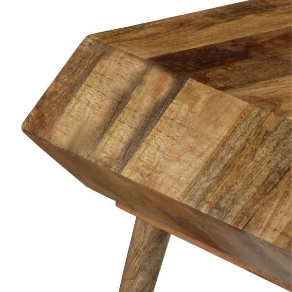 Modern Contemporary Slanted Geometric Wooden Coffee Table