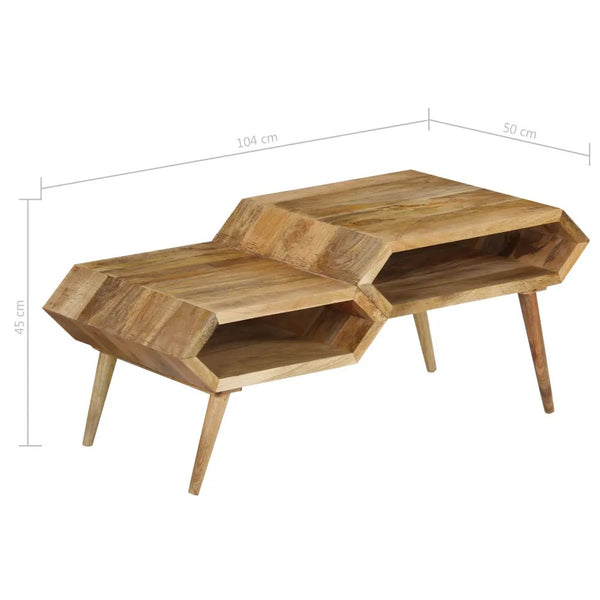 Modern Contemporary Slanted Geometric Wooden Coffee Table