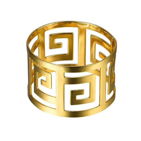 Golden Italian Serviette Napkin Rings - Set of 6