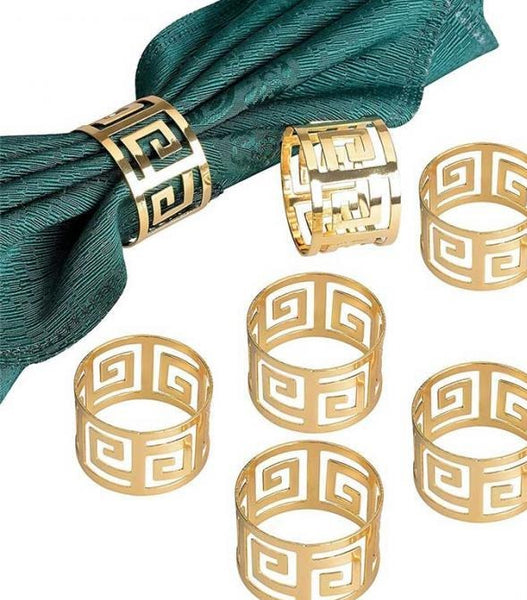 Golden Italian Serviette Napkin Rings - Set of 6