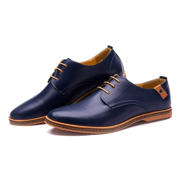 Men's Simple Modern Oxford Leather Dress Shoe - Blue