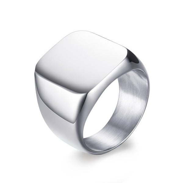 Men's Flat Face Luxury Signet Cocktail Ring