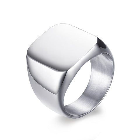 Men's Flat Face Luxury Signet Cocktail Ring