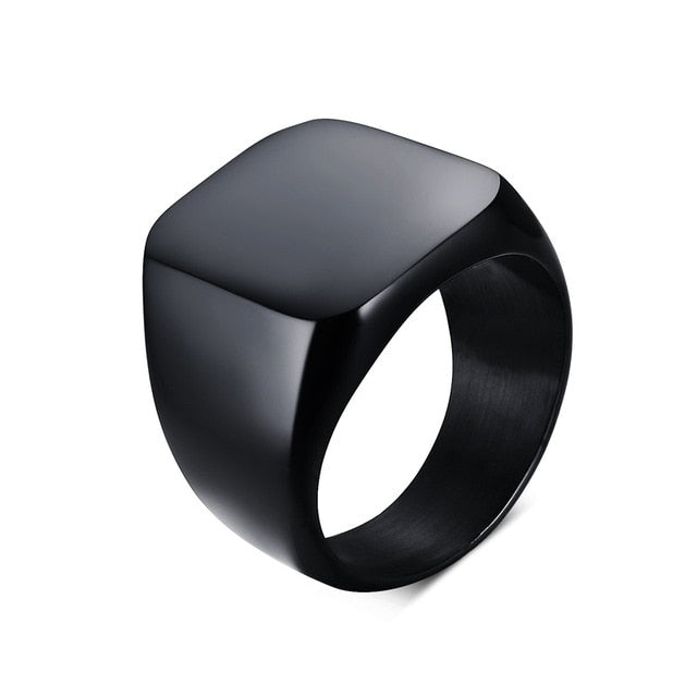 Men's Flat Face Luxury Signet Cocktail Ring