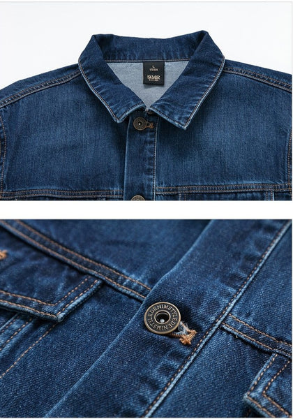 Men's Classic Denim Jean Jacket w Brass Buttons