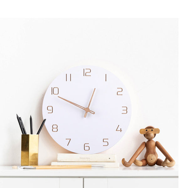 Contemporary Minimalist Wooden Bamboo Wall Clock