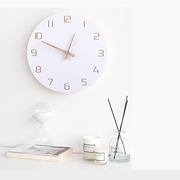 Contemporary Minimalist Wooden Bamboo Wall Clock