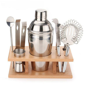 9pcs Stainless Steel Luxury Cocktail Shaker Mixologist Set