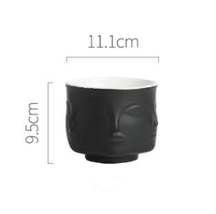 Modern Luxury Abstract Porcelain Multi Face Sculpture Planter Pot