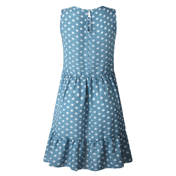 Iconic Polka Dot Summer Dress w Ruffled Point Texture