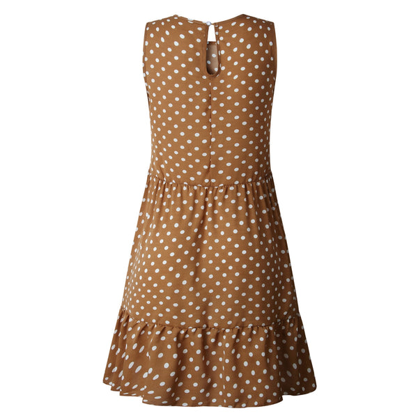 Iconic Polka Dot Summer Dress w Ruffled Point Texture