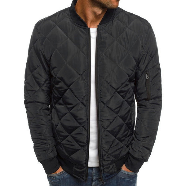 Men's Classic Diamond Tufted Slim Bomber Jacket