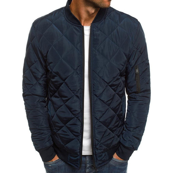 Men's Classic Diamond Tufted Slim Bomber Jacket