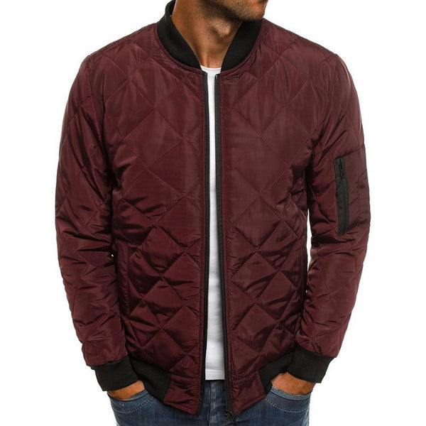 Men's Classic Diamond Tufted Slim Bomber Jacket