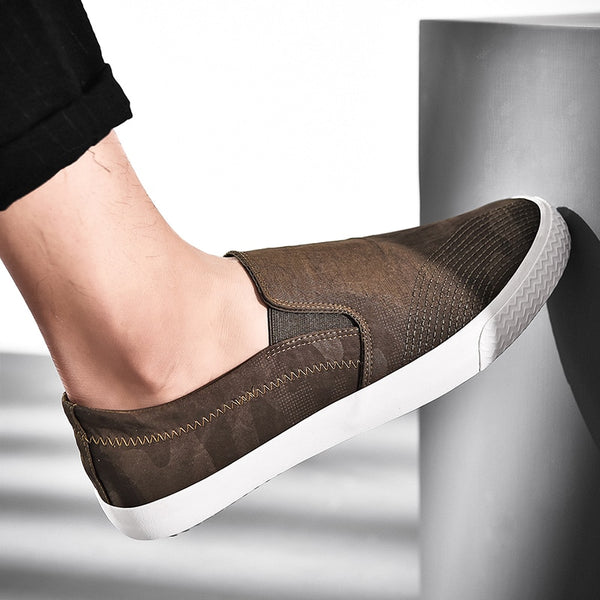 Men's Breathable Slip-On Luxury Canvas Sneakers