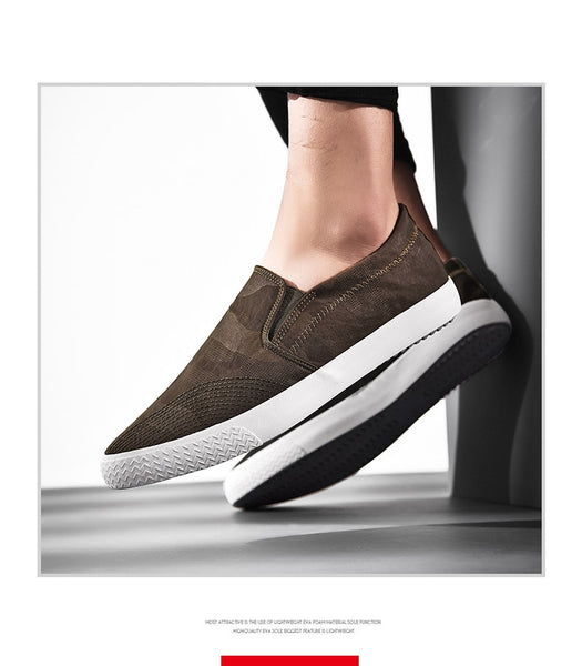 Men's Breathable Slip-On Luxury Canvas Sneakers