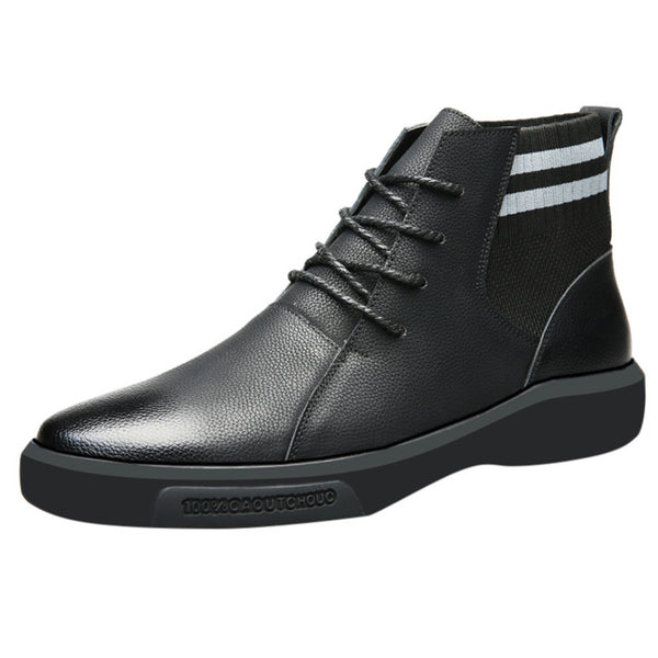 Men's Waterproof Casual High Top Leather Non-Slip Shoe