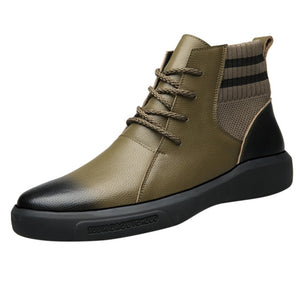 Men's Waterproof Casual High Top Leather Non-Slip Shoe