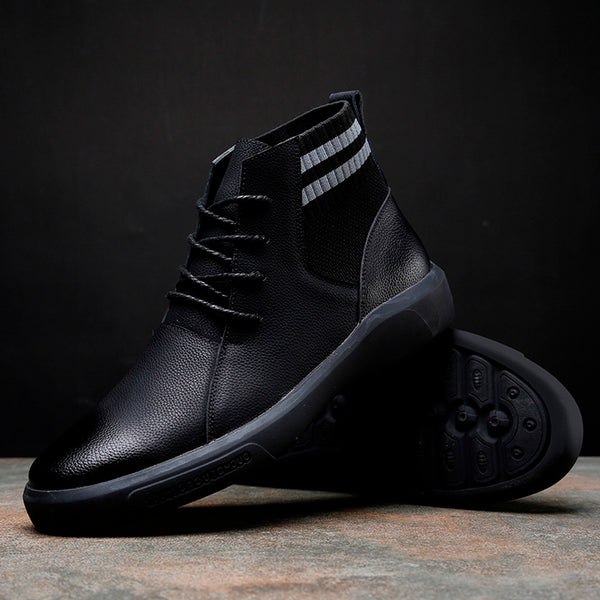 Men's Waterproof Casual High Top Leather Non-Slip Shoe