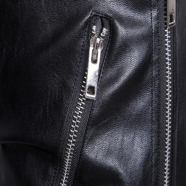 Men's Iconic Black Leather Biker Motorcycle Jacket