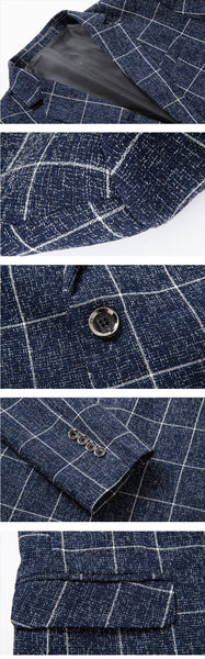 Men's Elegant European Tailored Windowpane Sports Jacket