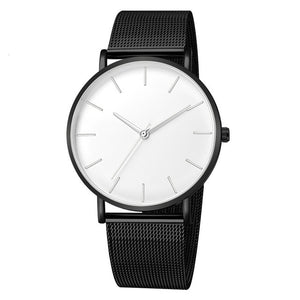 Men's Bold Modern Minimalist Wristwatch w Chain Band