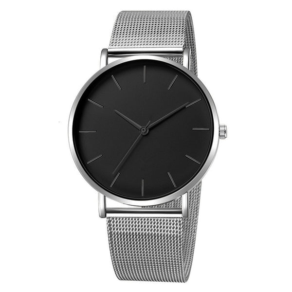 Men's Bold Modern Minimalist Wristwatch w Chain Band