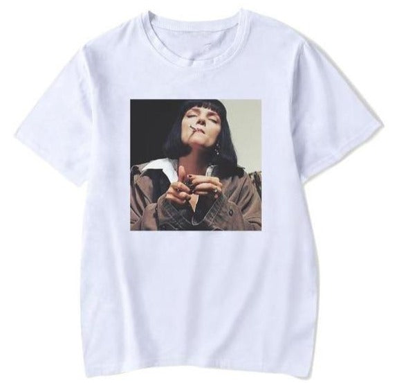 Iconic Pulp Fiction Print Minimal Oversized T Shirt