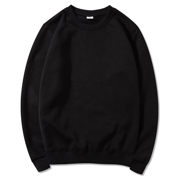 Men's Minimalist Crew Neck Street Style Fleece Sweater