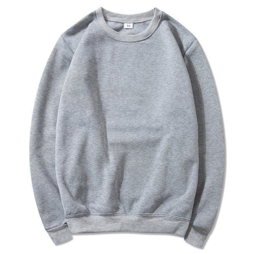 Men's Minimalist Crew Neck Street Style Fleece Sweater