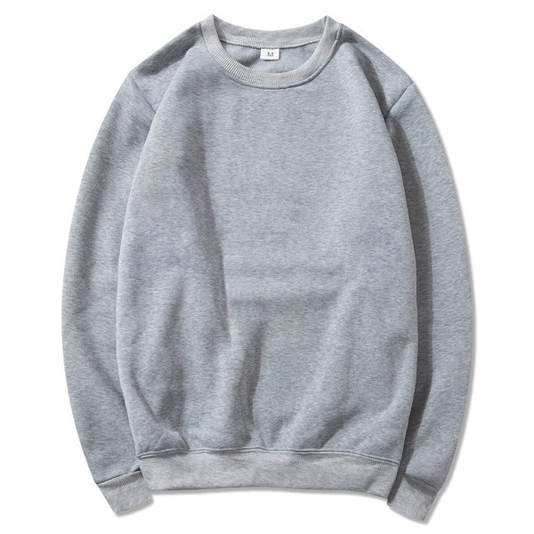 Men's Minimalist Crew Neck Street Style Fleece Sweater