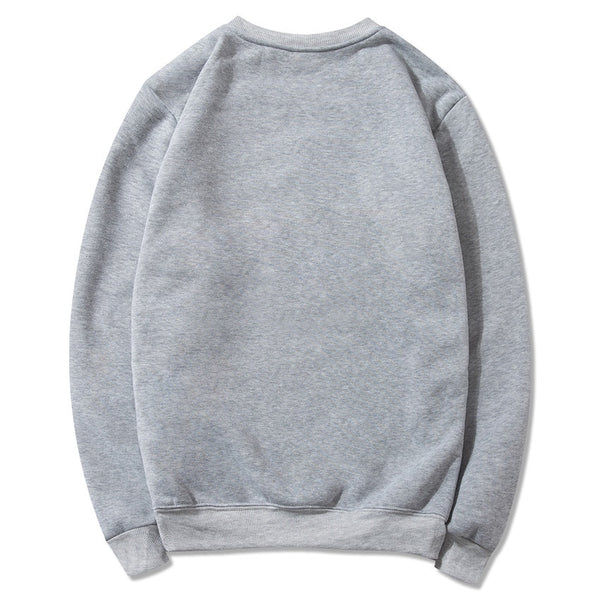 Men's Minimalist Crew Neck Street Style Fleece Sweater