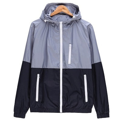 Men's Casual Quality Color Contrast Hooded Windbreaker